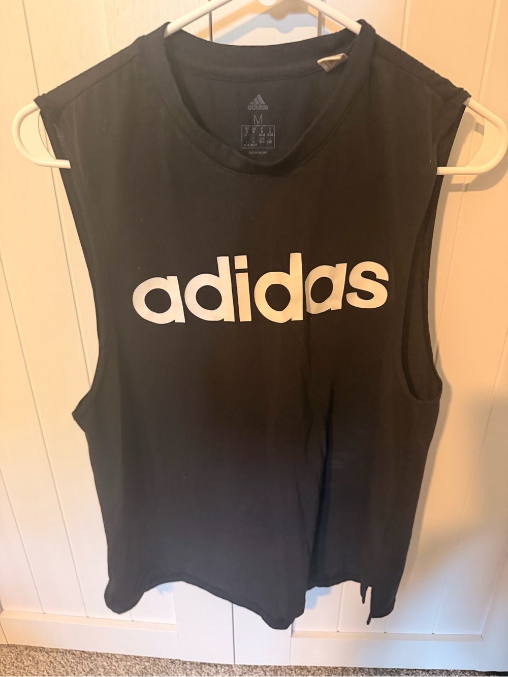 adidas Black Muscle Tee with White Logo